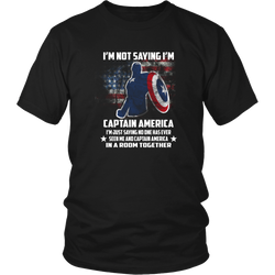 Captain America T-Shirt. New Unisex Adult Black Shirt Tees