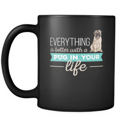 Pug 11 oz. Mug. Pug funny gift idea.