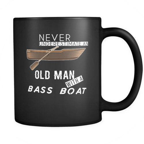 Bass Boat 11 oz. Mug. Bass Boat funny gift idea.