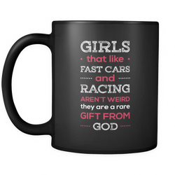 Racing Girl 11 oz. Mug. Racing Girl funny gift idea.