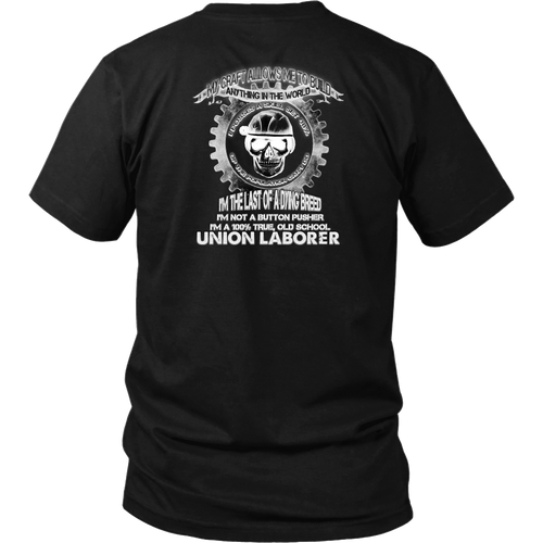 Union Laborer T-shirt Custom Back Design v2