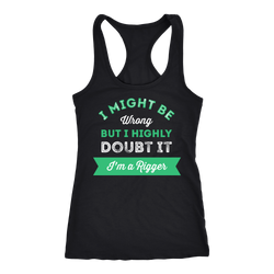 Rigger T-shirt, hoodie and tank top. Rigger funny gift idea.