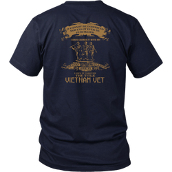 Veterans T-shirt - The title Veteran (Back Print)