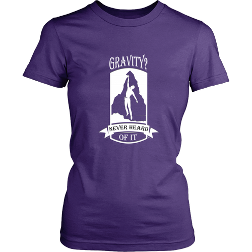 Rock climbing T-shirt - Gravity, never heard of it!