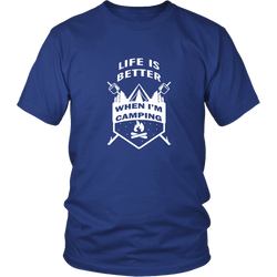 Camping T-shirt - Life is better when I'm camping