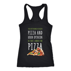 Pizza T-shirt, hoodie and tank top. Pizza funny gift idea.