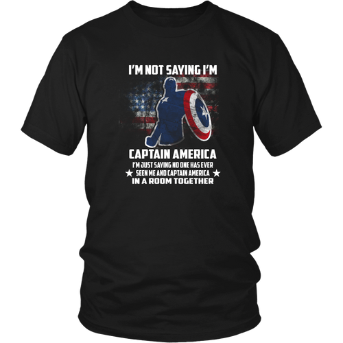 Captain America T-Shirt. New Unisex Adult Black Shirt Tees
