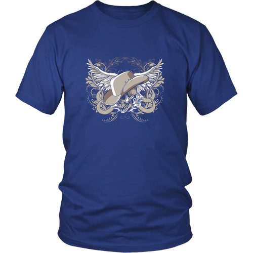 Skull T-shirt - Skull with wings and hat