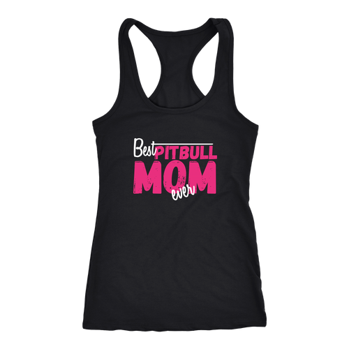 Pitbull Mom T-shirt, hoodie and tank top. Pitbull Mom funny gift idea.