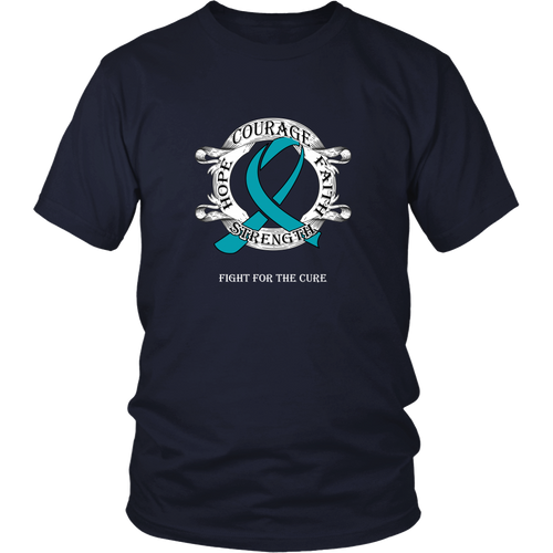 Fight Cancer T-shirt - Courage, faith, strength, hope