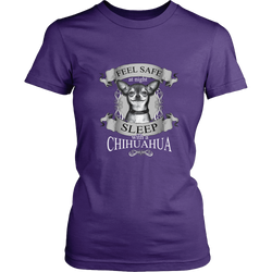 Chihuahua T-shirt - Feel safe at night. Sleep with a Chihuahua 2
