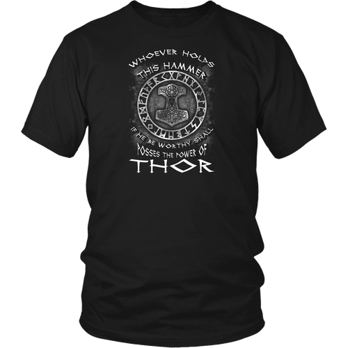 Thor T-Shirt. New Unisex Adult Black Shirt Tees