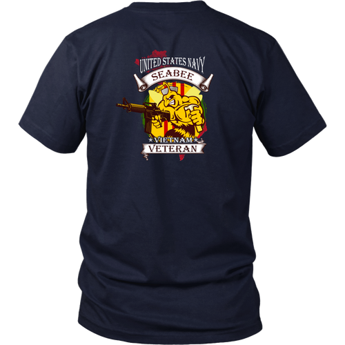 Vietnam Veteran T-shirt - United States Navy Seabee Vietnam Veteran (Back Print)