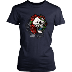 Skull T-shirt - Skull with roses