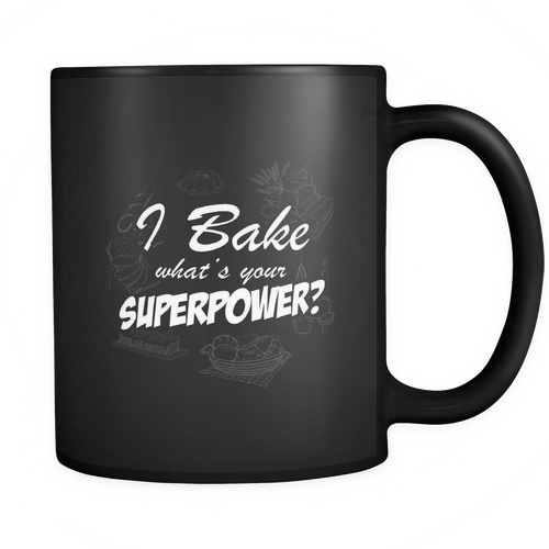 Bake 11 oz. Mug. Bake funny gift idea.